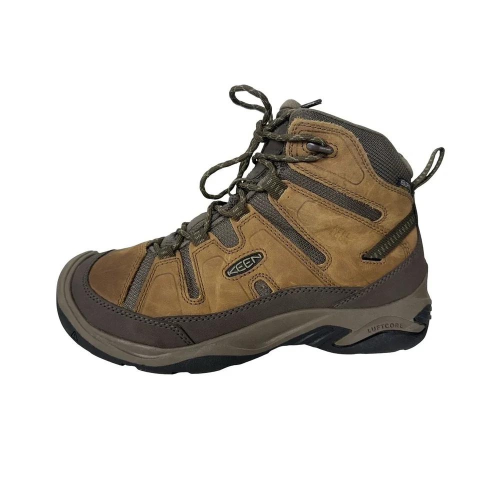 KEEN Circadia Mid WP Boots Mens Size 11 Brown Waterproof Hiking Leather Trail
